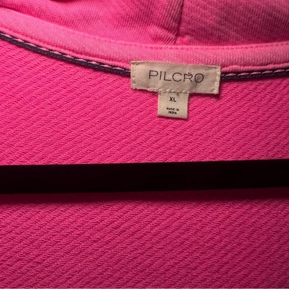 anthropologie Pilcro Warfside Hooded Sweatshirt Bright Pink Sz XL Oversized - Picture 3 of 13